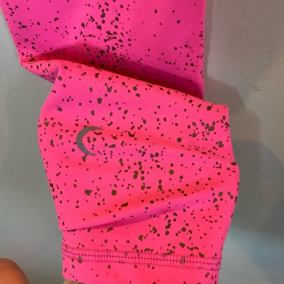 Zyia Active Womens Stay Gold Leggings 2 Hot Pink Gold Splatter-paint Athletic - Picture 6 of 6